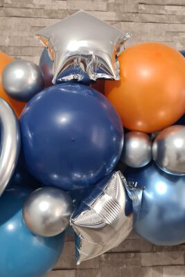 Uzay Tema Doğum Günü Bannerlı Balon Zinciri Seti Uzay Gezegen Balon Zinciri - 4