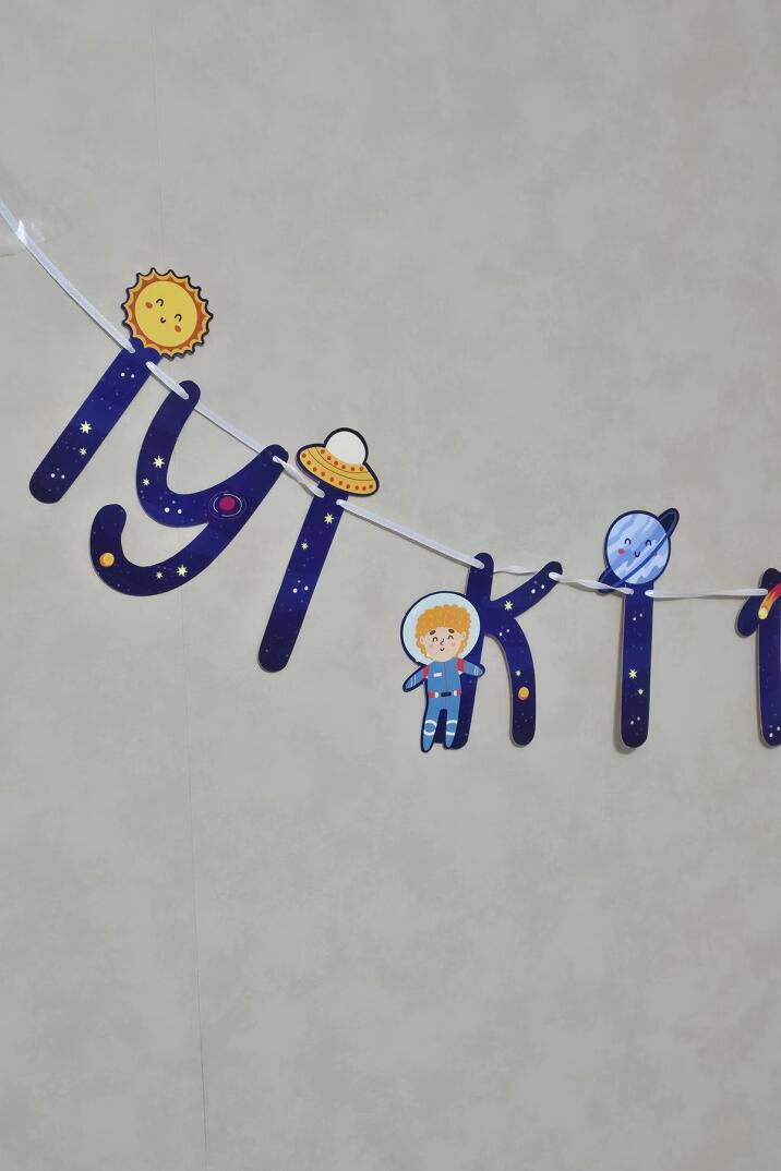 Uzay Tema İyi Ki Doğdun Banner Uzay Konsept Doğum Günü Duvar Süsü - 2
