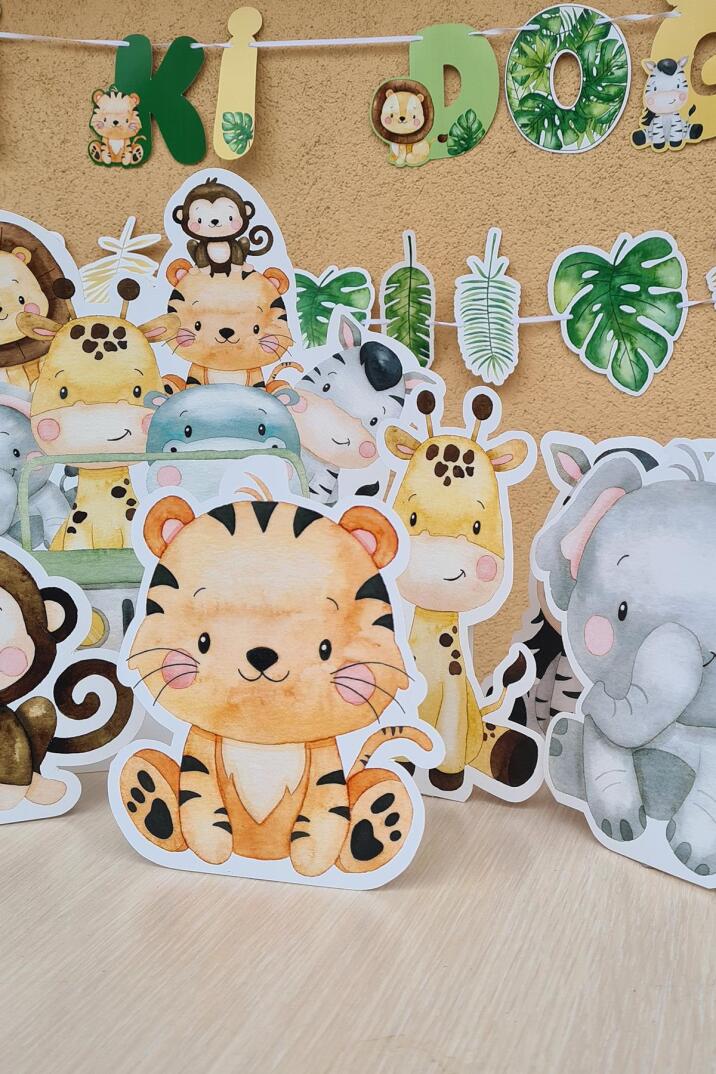 Wild Safari Konsept Doğum Günü Ayaklı Pano Seti Masa Üstü - 2