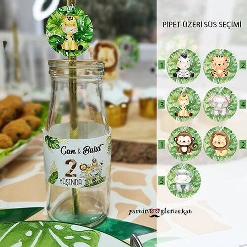 Wild Safari Konsept Pipet Süslü Limonata Şişesi - 1