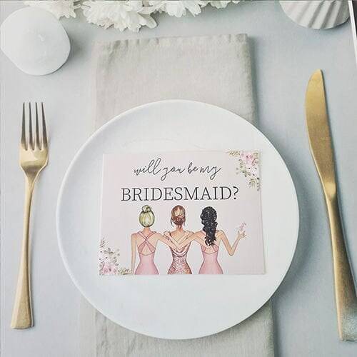Will You Be My Bridesmaid? Çiçekli Rose Gold Konsept - 1
