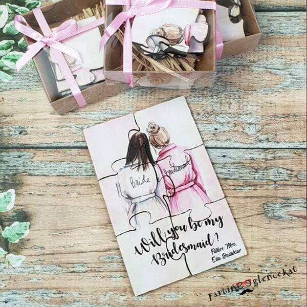 Will You Be my Bridesmaid ? Ahşap Puzzle Magnet - 1