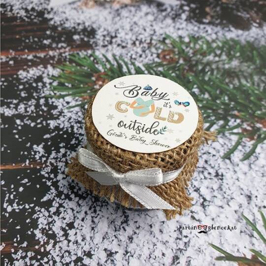 Winter Konsept Baby Shower Kavanoz Hediyelik