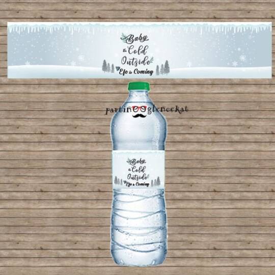 Winter Konsept Su Şişesi Etiketi
