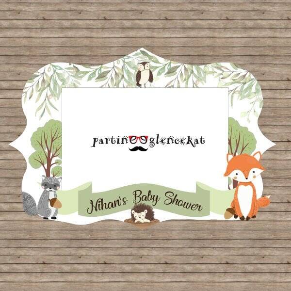 Woodland Baby Shower Konsept Hatıra Fotoğraf Çerçevesi - 1