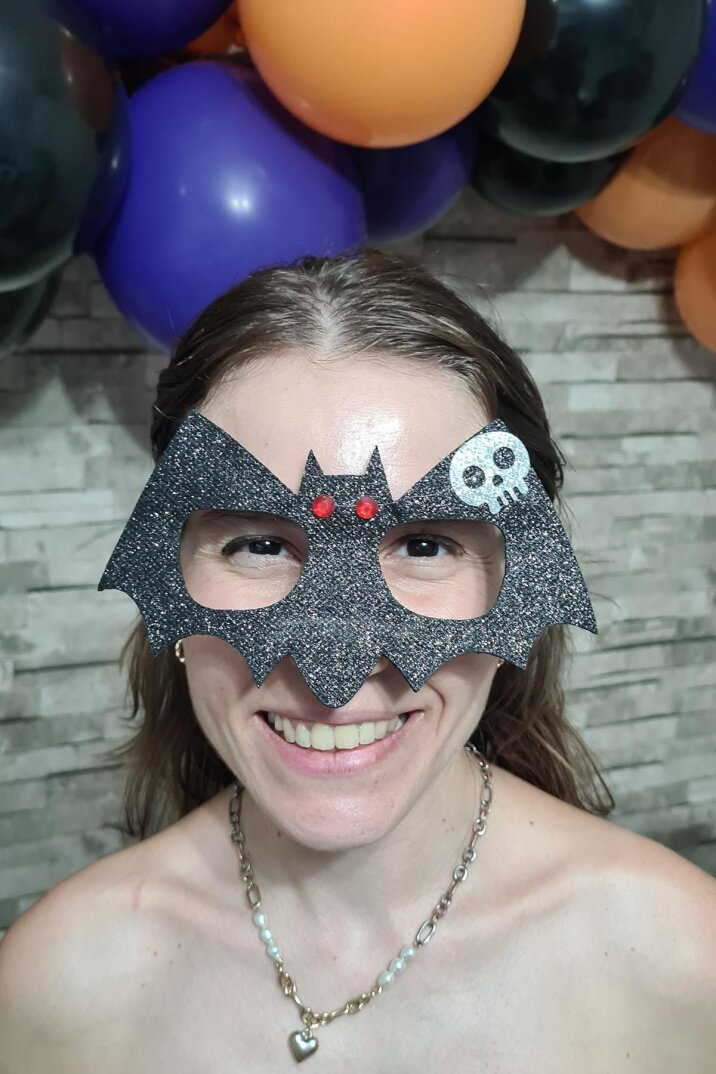 Yarasa Şeklinde Kurukafalı Gözlük Cadılar Bayramı Gözlüğü Halloween Aksesuarları - 1