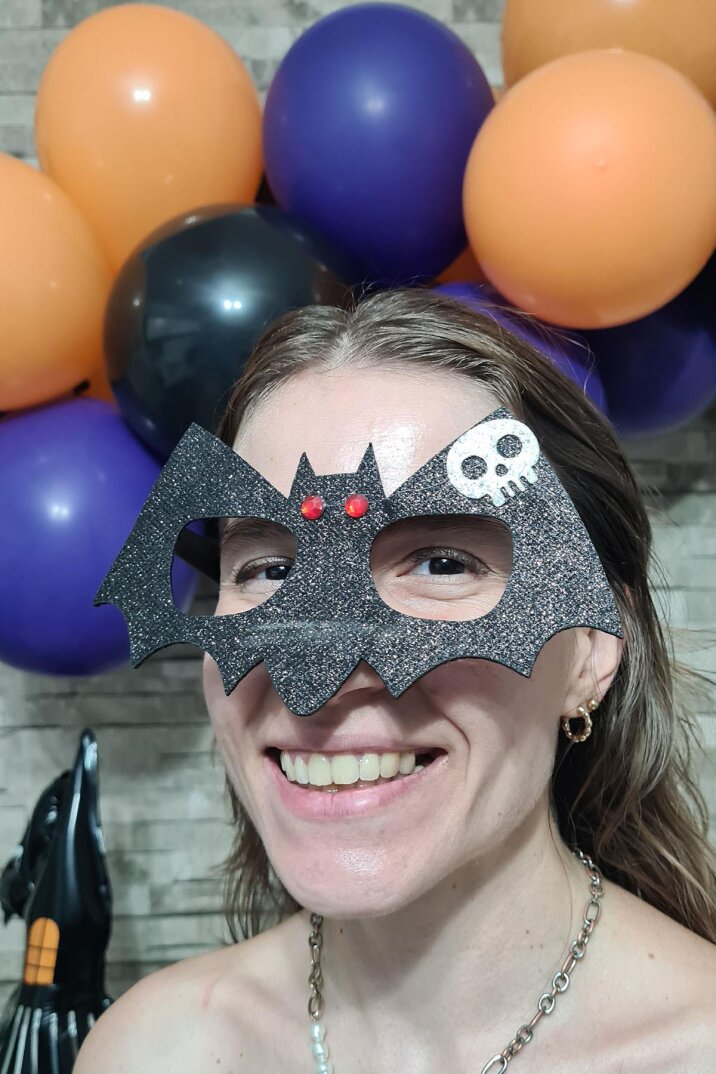 Yarasa Şeklinde Kurukafalı Gözlük Cadılar Bayramı Gözlüğü Halloween Aksesuarları - 2