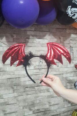 Yarasa Tacı Halloween Saç Aksesuarı Cadılar Bayramı Tacı Lüks - 1