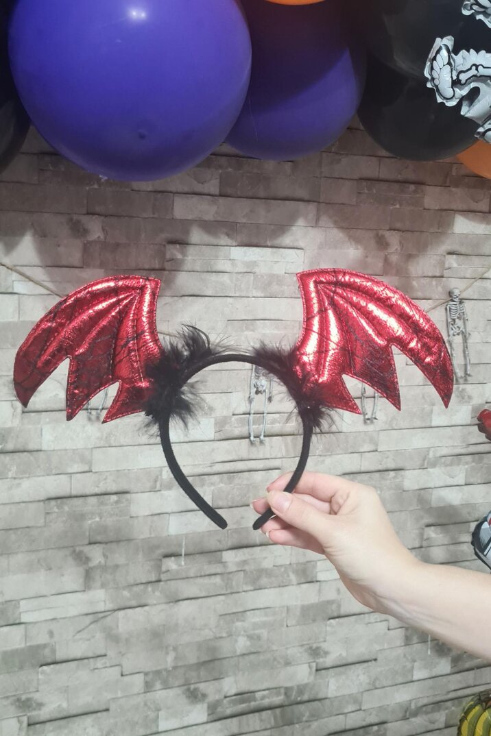 Yarasa Tacı Halloween Saç Aksesuarı Cadılar Bayramı Tacı Lüks - 1