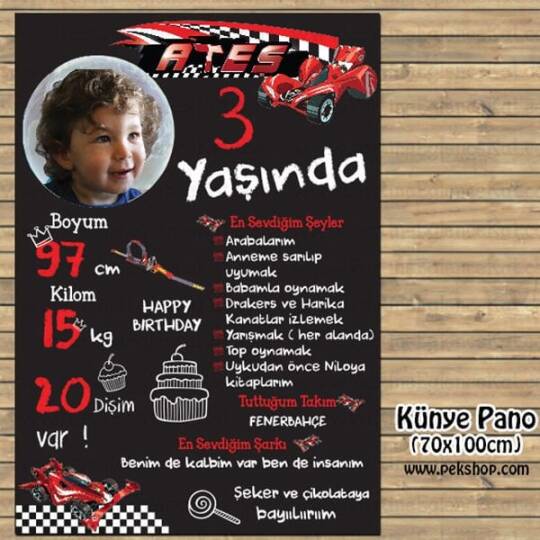 Yarış Arabası Konsept Künye Panosu