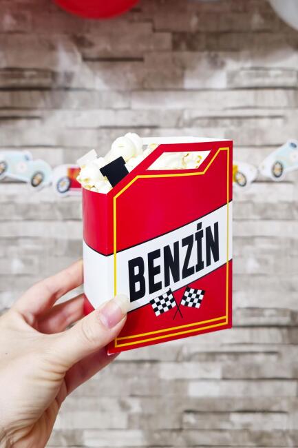 Yarış Konsept Popcorn Kutusu 8 Li Özel Üretim Benzin Bidonu Şeklinde Kutu 8 Adet - 4