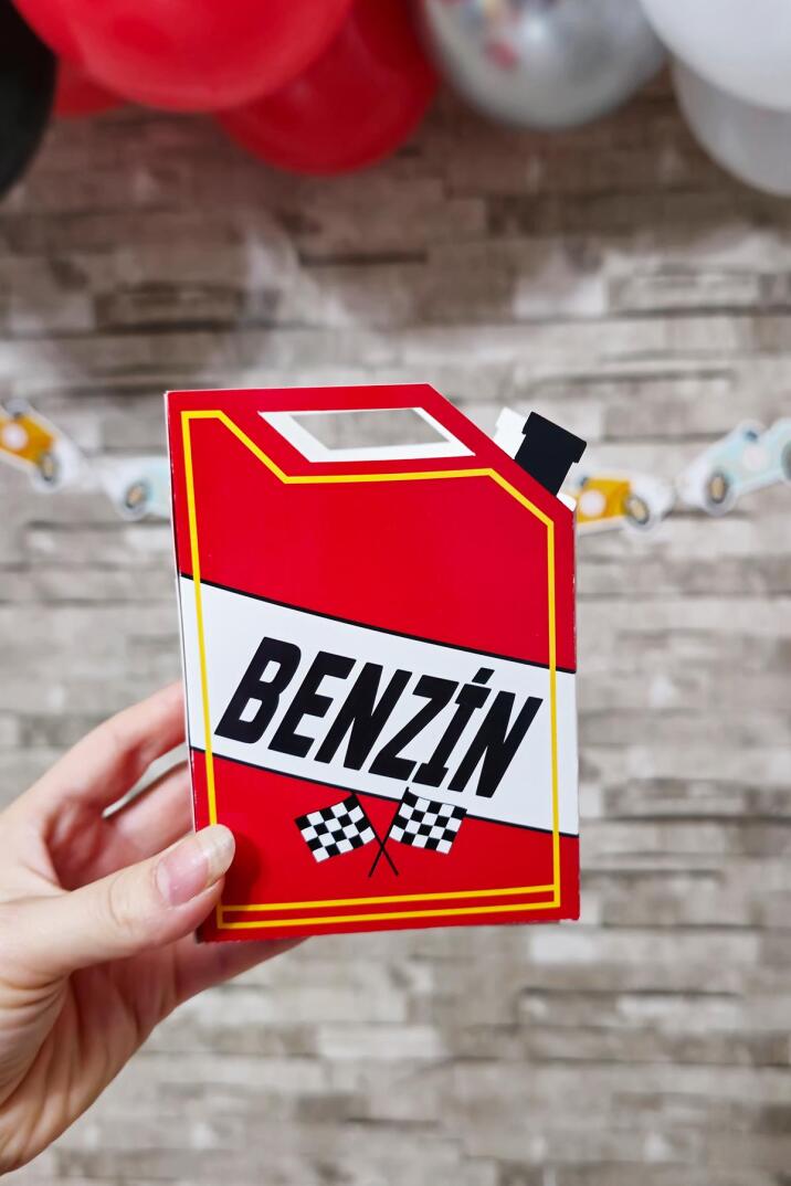 Yarış Konsept Popcorn Kutusu 8 Li Özel Üretim Benzin Bidonu Şeklinde Kutu 8 Adet - 5