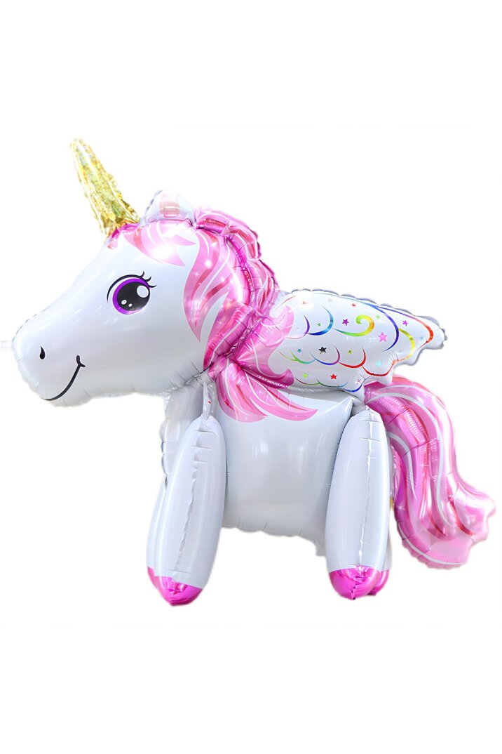 Yerde Durabilen 4 Ayaklı Unicorn Folyo Balon - 2