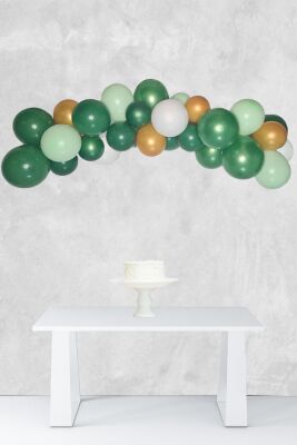 Yeşil Gold Konsept Balon Zinciri 47 Parça