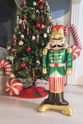 Yeşil Kurşun Asker Folyo Balon Yılbaşı Balonu Fındıkkıran Nutcracker Şekilli Folyo Balon - 2