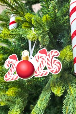 Yılbaşı Ağacı Süsü Candy Cane 2026 Yazılı - 2