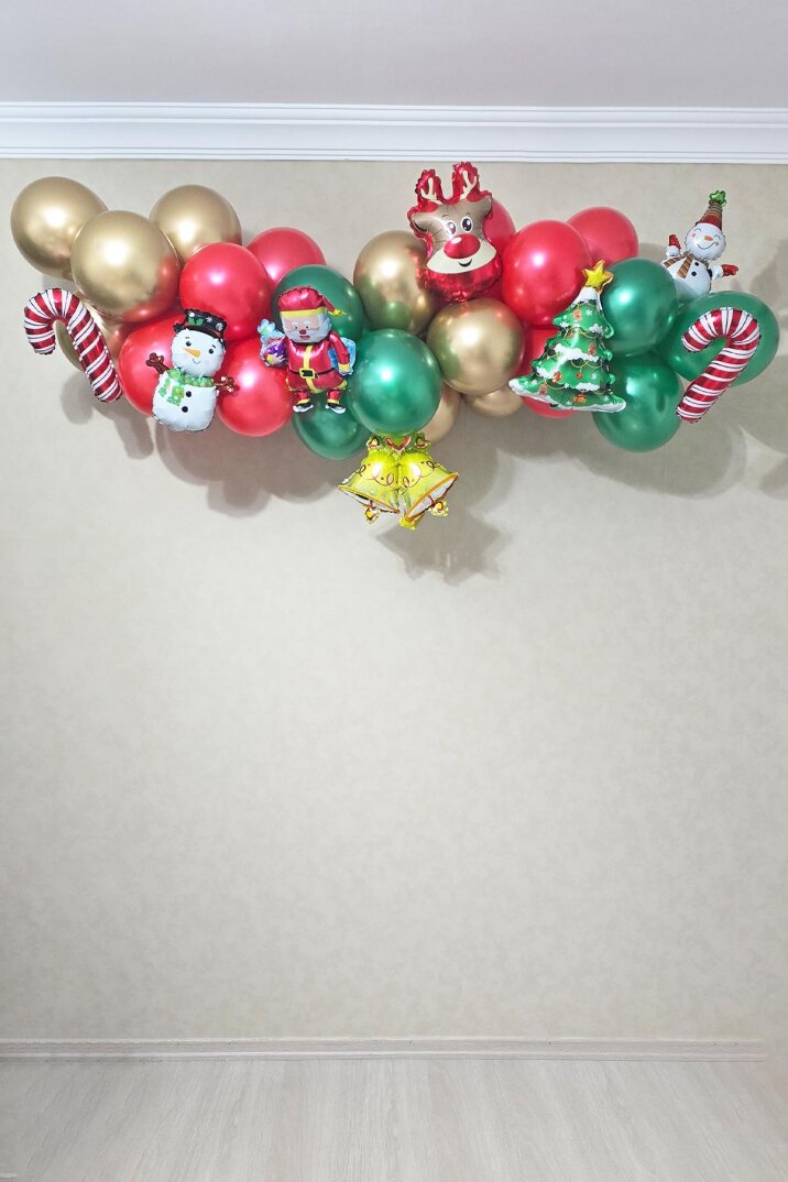 Yılbaşı Balon Zinciri Paketi Yılbaşı Balon Süsleme Seti 39 Parça Yılbaşı Tema Folyo Balonlu Set - 1