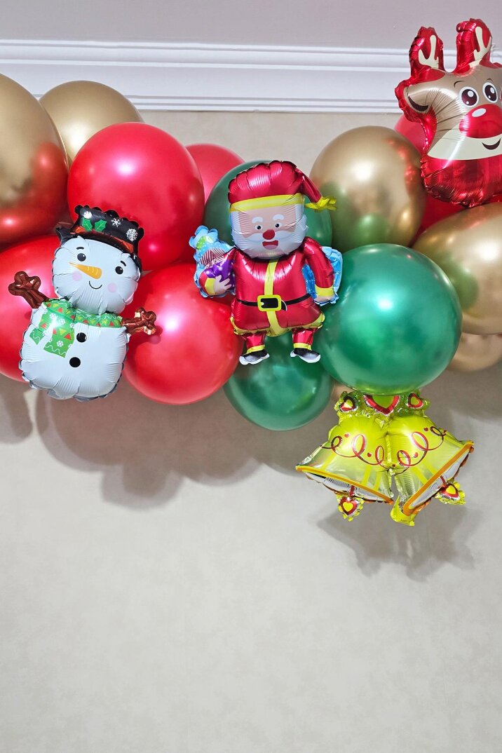 Yılbaşı Balon Zinciri Paketi Yılbaşı Balon Süsleme Seti 39 Parça Yılbaşı Tema Folyo Balonlu Set - 3