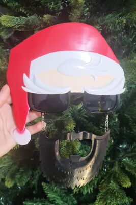 Yılbaşı Parti Gözlüğü Şapkalı Sakallı Noel Baba Eğlenceli Yeni Yıl Parti Gözlüğü - 4
