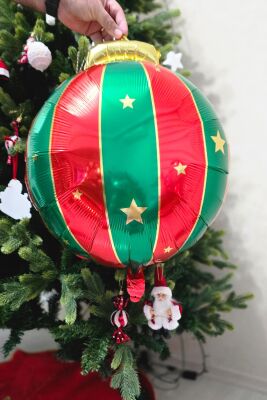 Yılbaşı Topu Folyo Balon Yılbaşı Süsü Yuvarlak Yılbaşı Balonu - 1