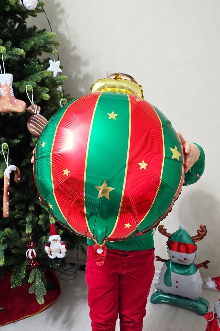 Yılbaşı Topu Folyo Balon Yılbaşı Süsü Yuvarlak Yılbaşı Balonu - 2