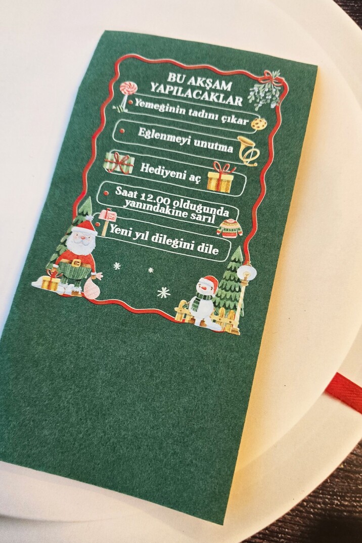 Yılbaşında Yapılacaklar Yeşil Yılbaşı Peçetesi 12li Paket - 2