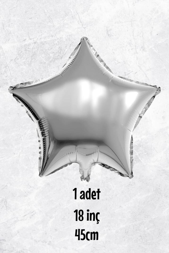 Yıldız Balon Gümüş Yıldız Folyo Balon 18 - 1