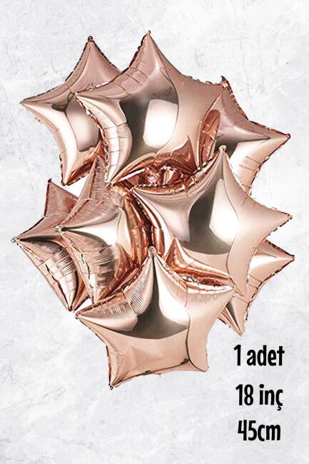 Yıldız Balon Rose Gold Yıldız Folyo Balon 18" 45cm - 1 Adet