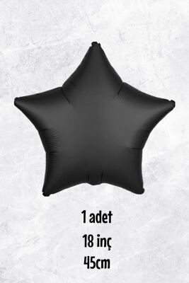 Yıldız Balon Siyah Yıldız Folyo Balon 18" 45cm - 1 Adet - 1