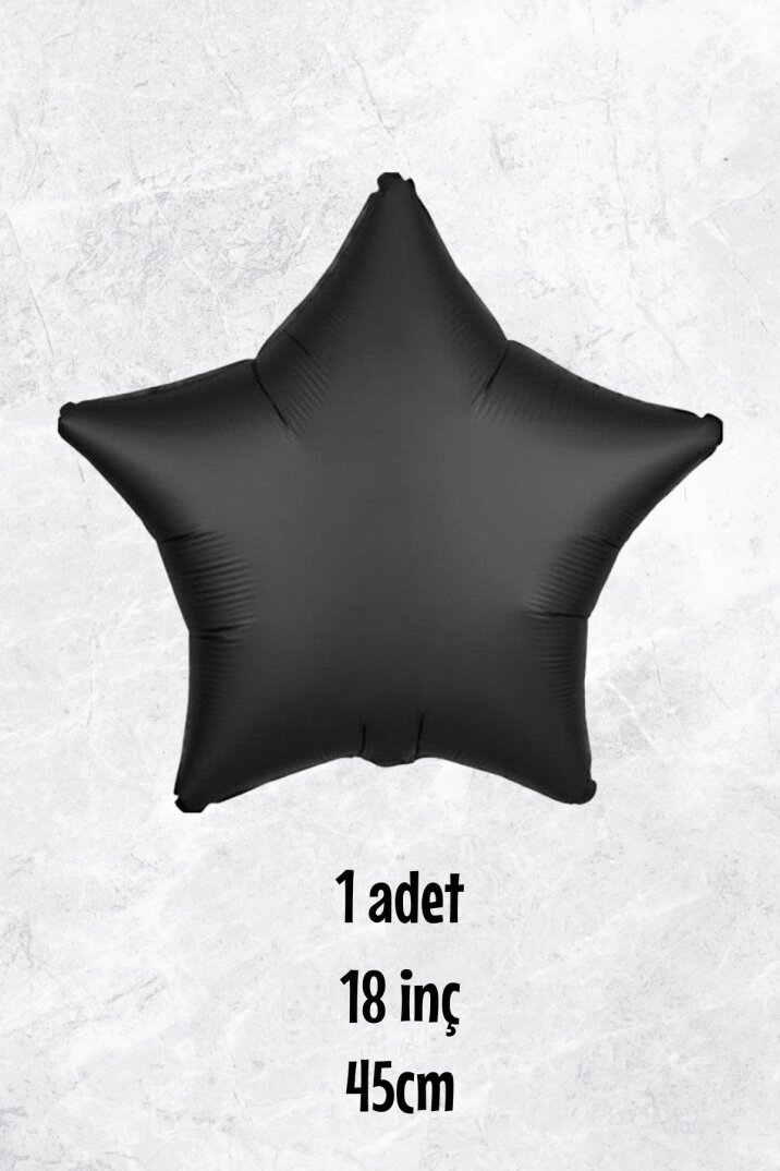 Yıldız Balon Siyah Yıldız Folyo Balon 18" 45cm - 1 Adet - 1