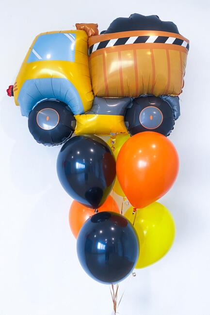 Yüklü Sarı Kamyon Folyo Balon İnşaat Tema Doğum Günü Balon - 2