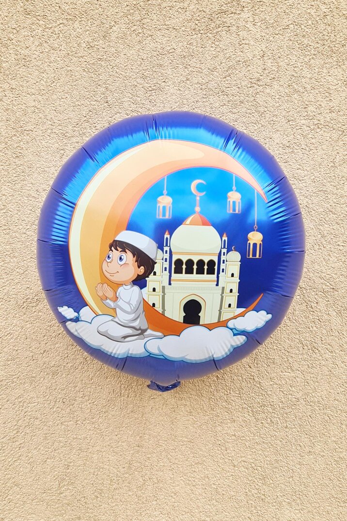 Yuvarlak Kuran Öğreniyorum Folyo Balon 18inç Ramazan Balonları - 1