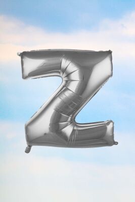 Z Harfi Gümüş Folyo Balon 100 cm 40 inç 1 Metre Silver - 1